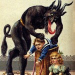 Krampus doling out justice for bad kids! Don't do it!
